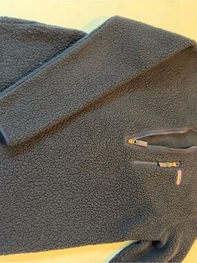 Men's Patagonia Sherpa Quarter-Zip Sweater Jacket - Dark Gray